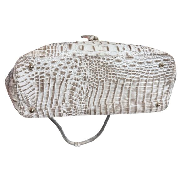Brahmin Duxbury Satchel Shoulder Bag Beige White Melbourne Croc Embossed Purse‎ - Picture 5 of 16